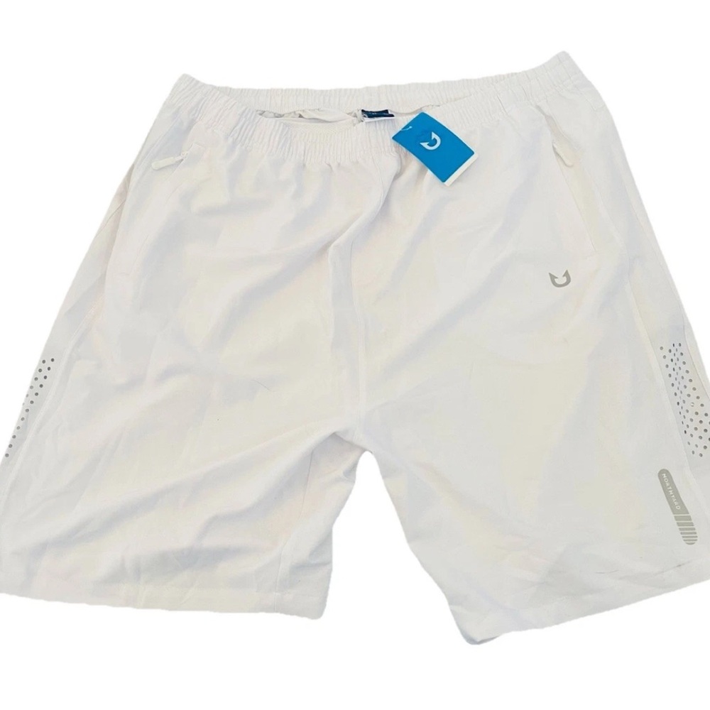 NWT Northyard Mens Athletic Training Workout Shorts White 3XL Pickleball NEW
